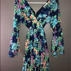 Floral cut out dress